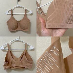 •HONEYLOVE• Silhouette Bra Beige Vamp Velvet 2X 42C/D